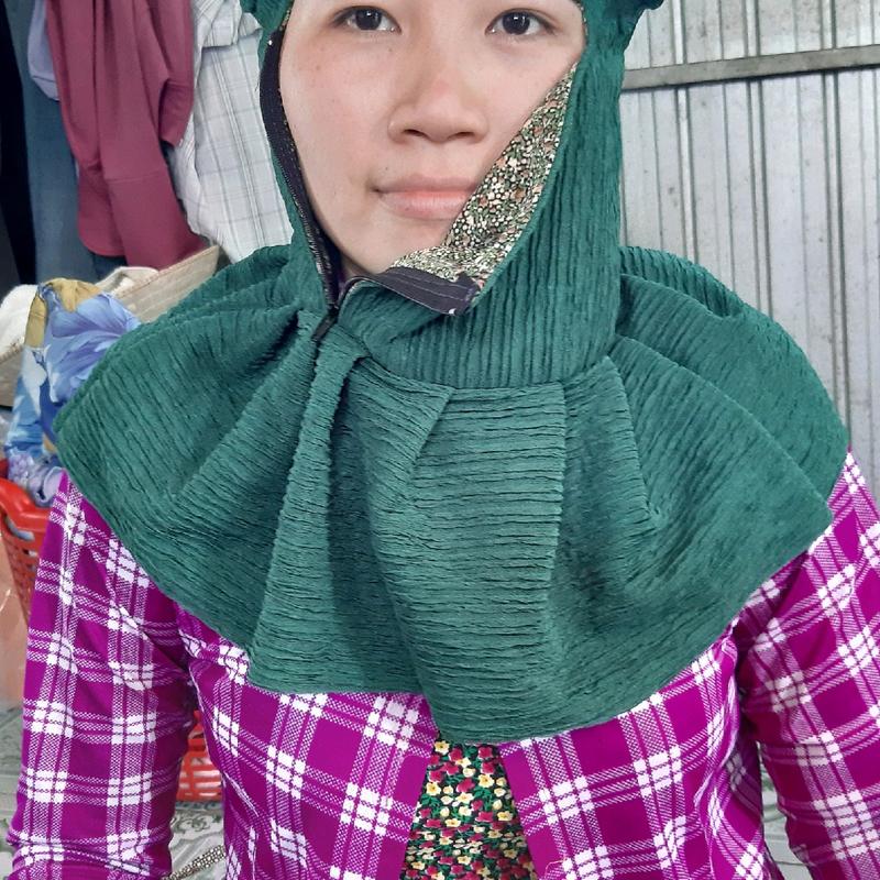 NÓN KÈM KHẨU TRANG DÂY KÉO 1 BÊN Women khautrang chenang non khau 3