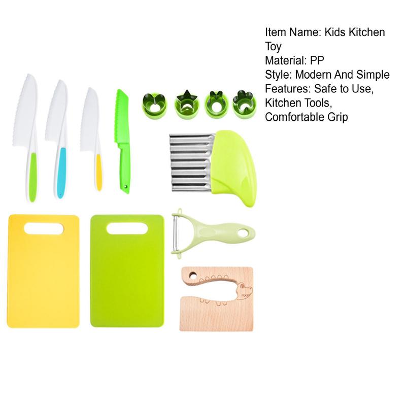 Segiyi Children Kitchen Toys Kids Kitchen Toy Set 13pcs Kids Kitchen Tools Set with Fruit Cutter and Chopping Board Educational Cooking Playset for Toddlers Realistic for Fun 2