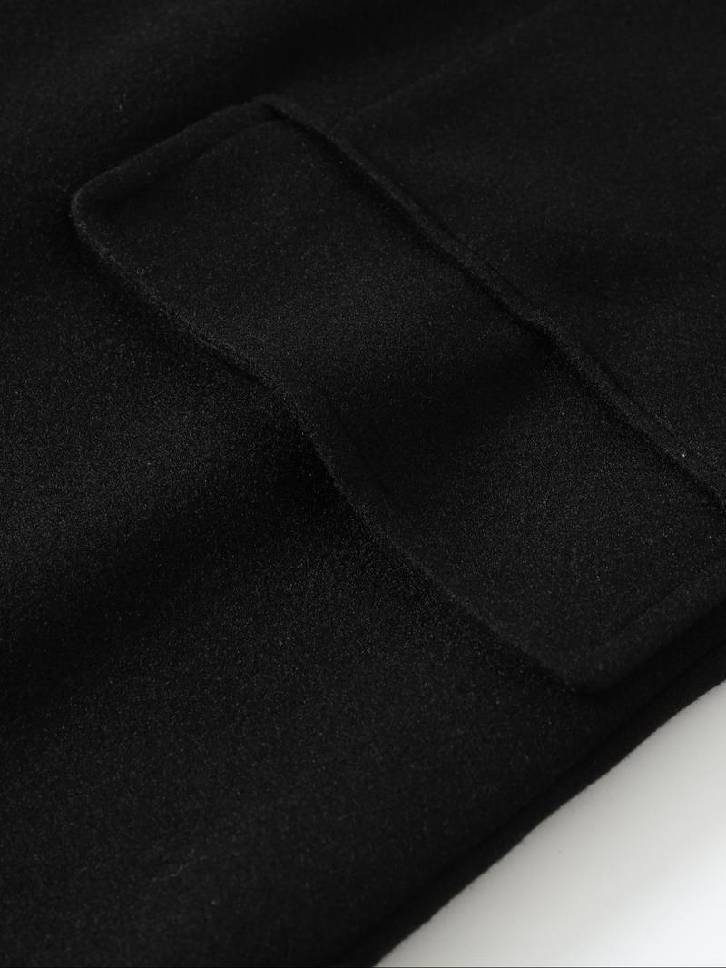 Product Introduction of Men's Solid Color Woolen Coat, Regular Fit Casual Long Sleeve Lapel Outerwear for Fall & Winter, Men's Clothes for Daily Wear 8
