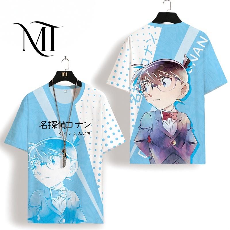 Bộ Anime Conan Thám Tử Nổi Tiếng MT, Áo Thun Nam Nữ, ngắn Tay, Conan Morley 3D, Năm 2024 Menswear Kem 2