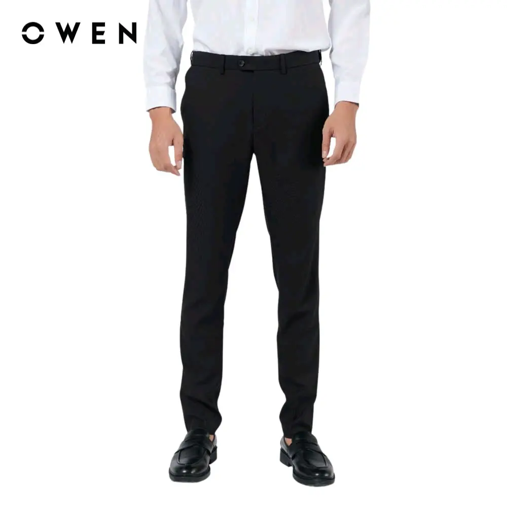 Quần Tây Owen chính hãng sợi Nano màu đen và xanh(Navy) dáng Slimfit ôm body