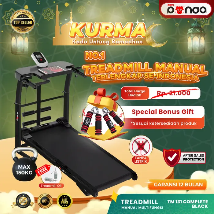 Manual Treadmill Redpanda 131 Super Murah Kokoh Kuat Multifunction - Hitam 1