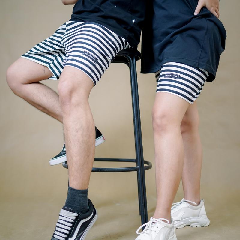 KOLORANTOK ISI 6 STRIP SERIES  BOXER KOLOR MOTIF STRIP CELANA PENDEK UNISEX PRIA DAN WANITA MOTIF STRIP 2