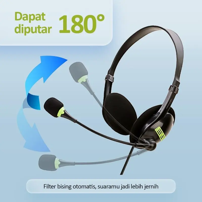 MKC KIMISO Headphone stereo dengan mikrofon dan single jack 3.5mm Cocok untuk pembelajaran di kantor Bass Headset Subwoofer Earphone Handsfree Bluetooth 5