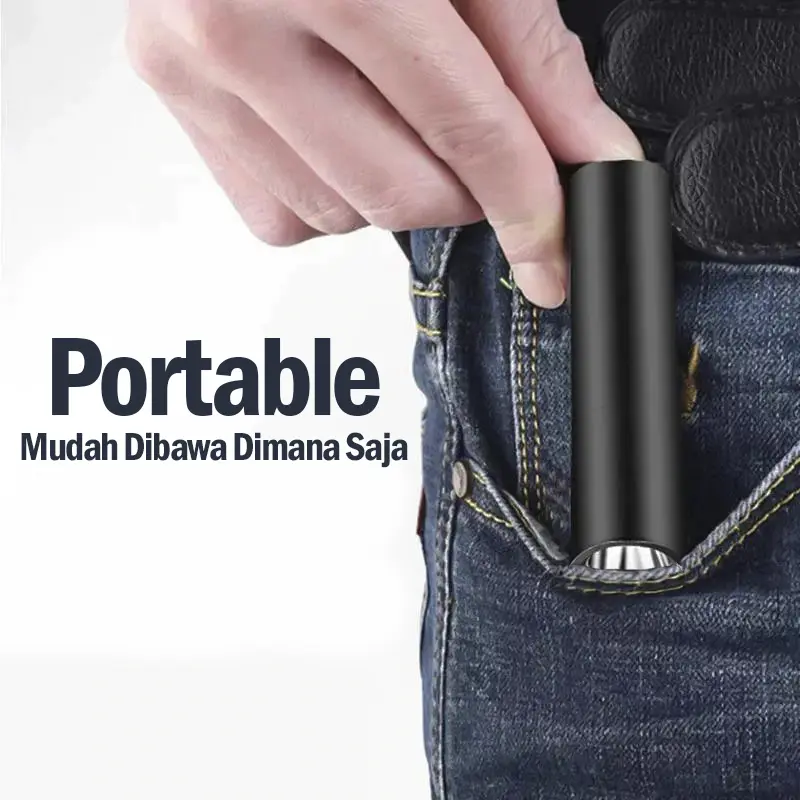 Suksestech Senter Mini Charger Free Box Free Kabel USB Portable Multifungsi Rechargeable Berbahan Aluminium-Senter-517 7