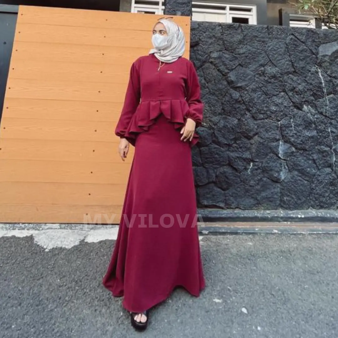 Viola Dress Mermaid Crinkle Airflow By MY VILOVA Dress Kondangan Mewah Fashion Muslim Terbaru Gamis Crinkle Busui Variasi Rempel Dress Mermaid Lengan Balon