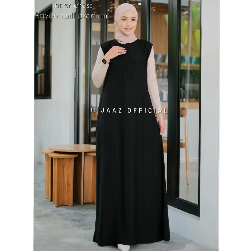 Inner gamis tanpa lengan rayon twill super adem Panjang 0