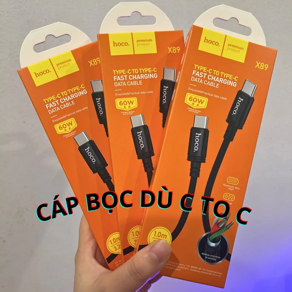 [MUA 1 TẶNG 1] Cáp Sạc X89 Type-C To Type-C-Sạc Nhanh Lên Đến 60W- BẢO HÀNH 6 THÁNG.Khi Mua 1 Cáp Sạc X89 Type-C To Type-C Sẽ Được Tặng 1 X89 Type-C To Type-c Phụ Kiện Sạc Điện Thoại- sạc taishi