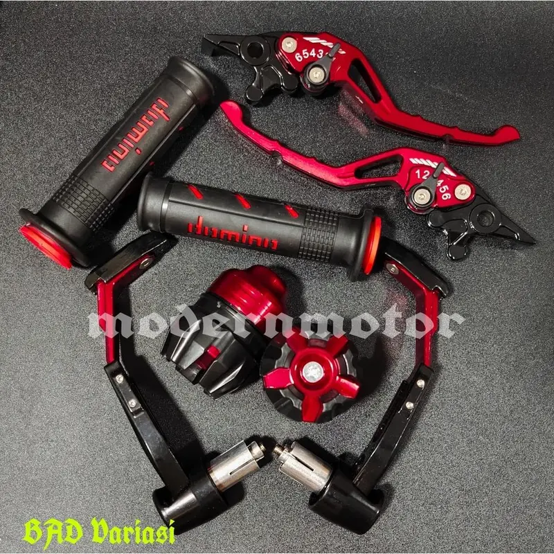 paket hemat 4 in1 Handle sisik CNC Stelan + Handgrip Dominoo + Proguard robot + Jalu as jumbo Outdoor 0
