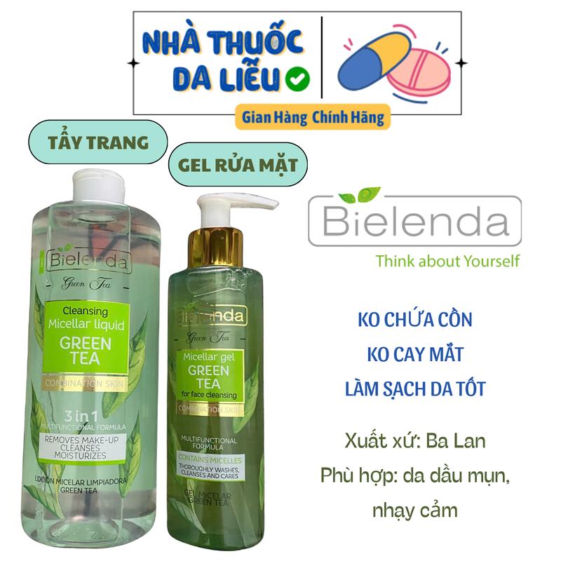 Bielenda - Tẩy Trang 400ml / Sữa rửa mặt 200ml Trà xanh cho da mụn, nhạy cảm Skincare Làm Đẹp Da Chăm Sóc Da