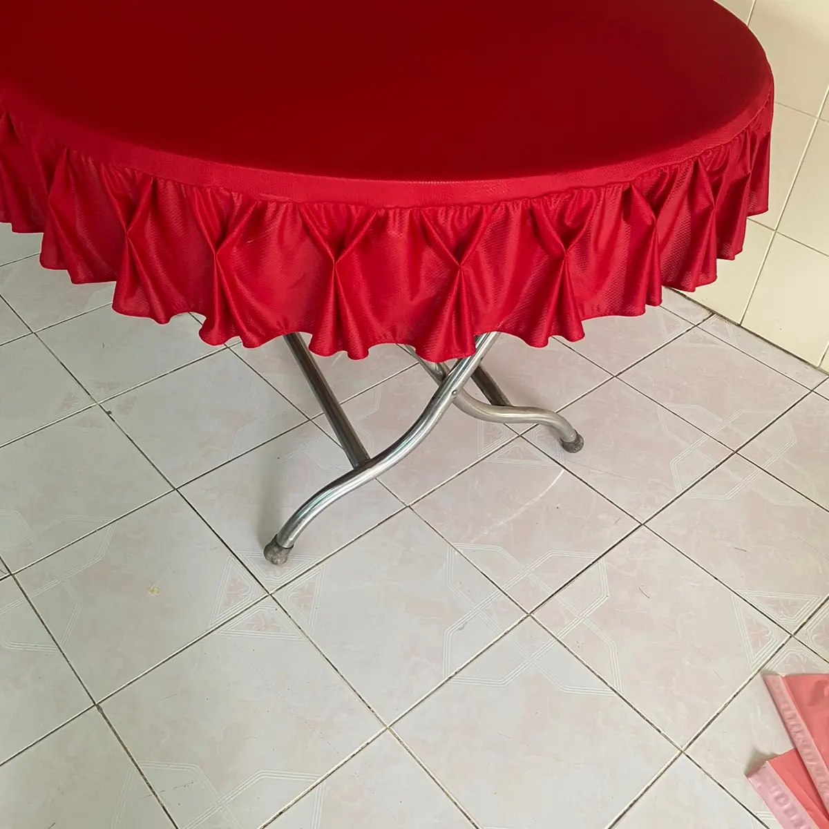 Khăn trải bàn tròn inox 1m2 thun khan bantet