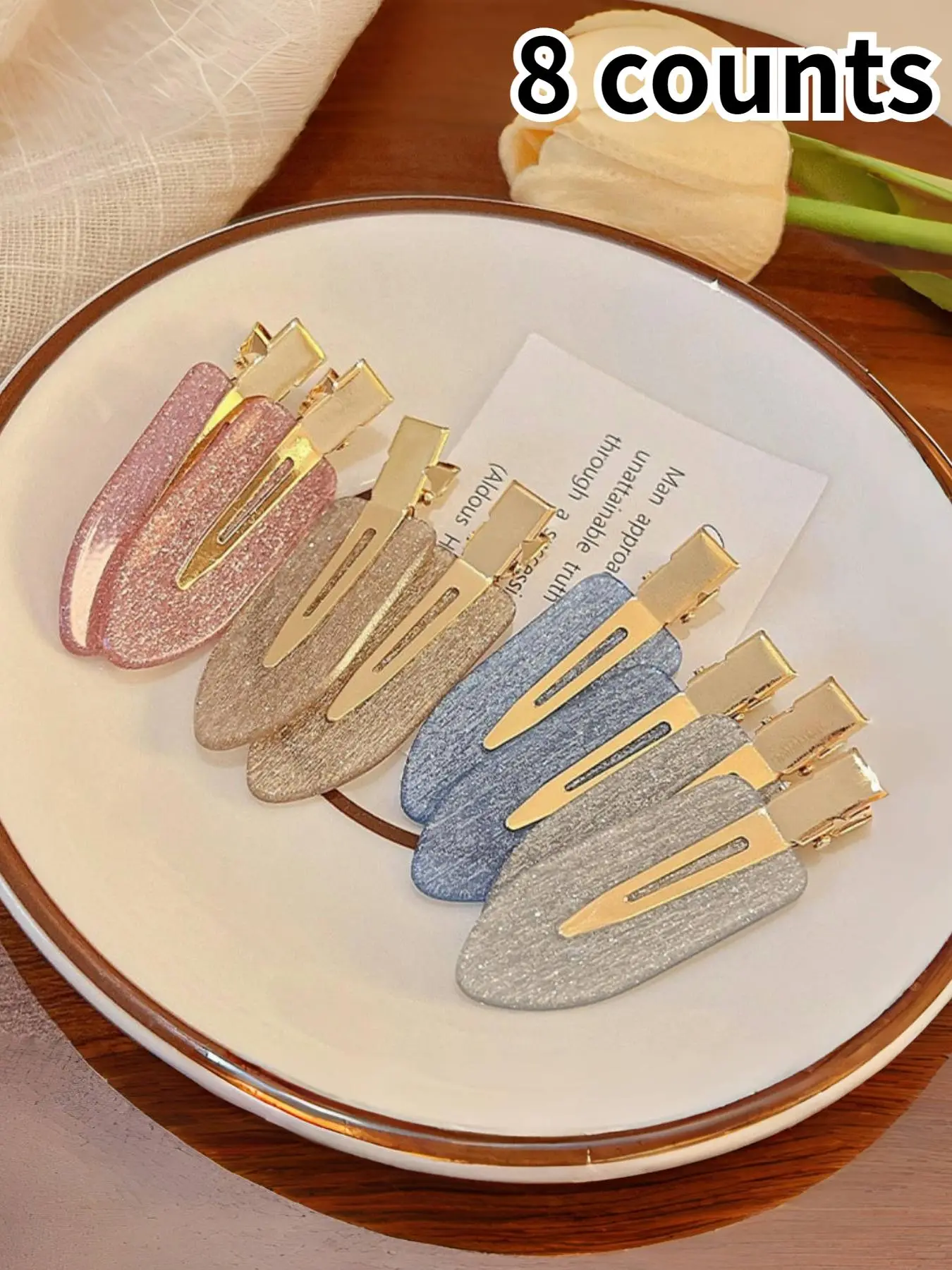 Glitter Hair Clips, Cute Colorful Hair Accessories for Women & Girls, Minimalist Headwear Suitable for Daily Outdoor Activities, Hair Styling, Face Wash, Makeup