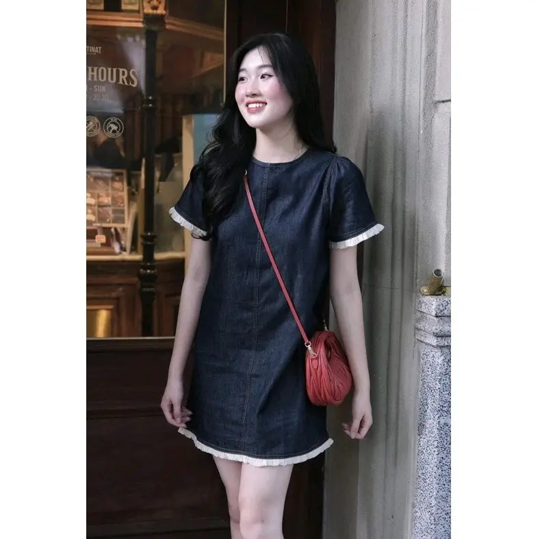 Váy bò giấy cao cấp 40 - 110kg, đầm denim bigsize đi chơi đi du lịch