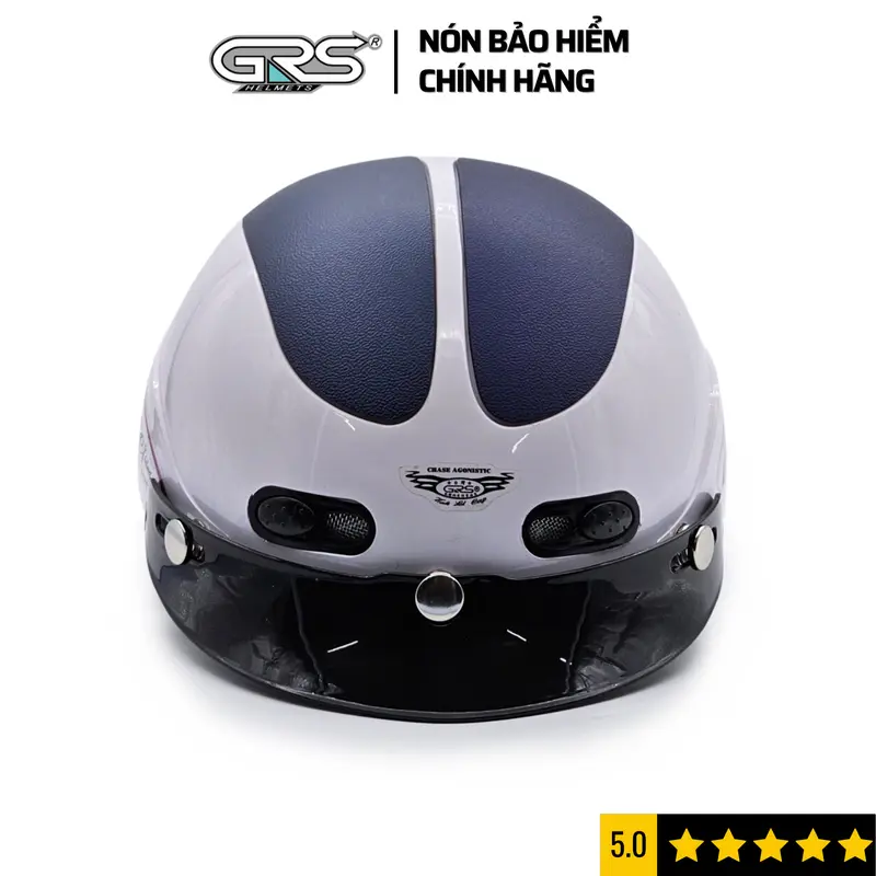 Mũ bảo hiểm nửa đầu GRS HELMETS A102, nón bảo hiểm có lưỡi trai, thiết kế an toàn, thoáng mát, gọn nhẹ phù hợp cho cả nam và nữ size 55- 58 cm 3