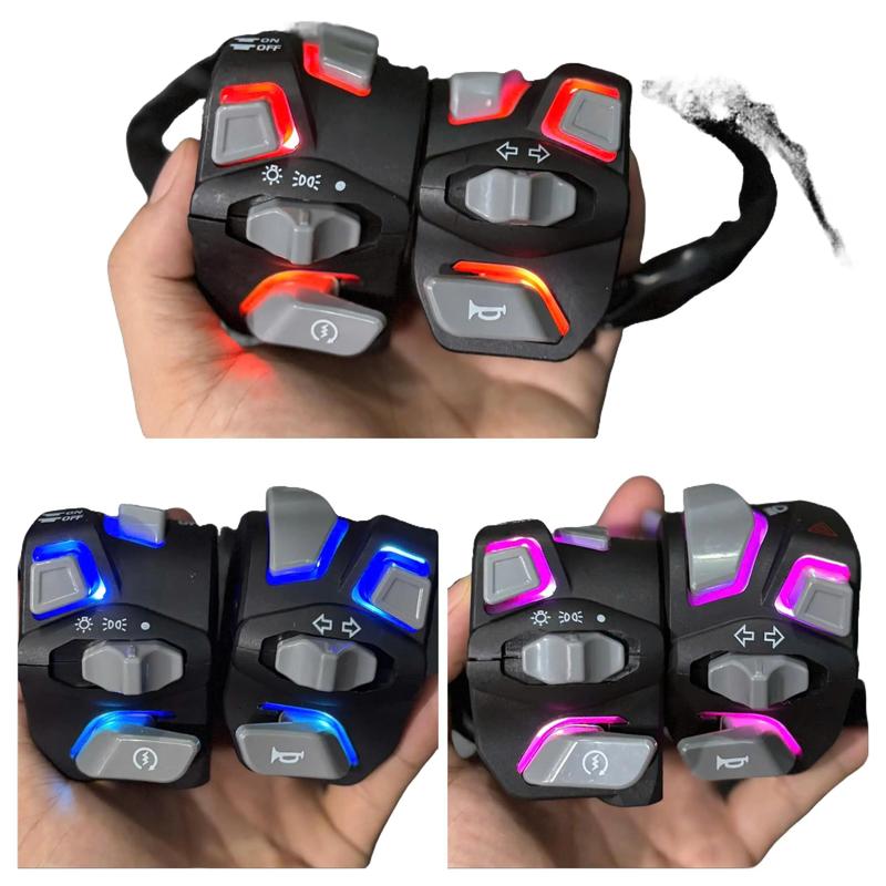 Cùm công tắc Light Master cho xe máy - App, Xanh/Đỏ/Trắng - Wave, Sirius, Ex150, Vespa, Pg-01, Raider, Sonic, Vario 2019 - Trọn bộ 2 cùm công tắc