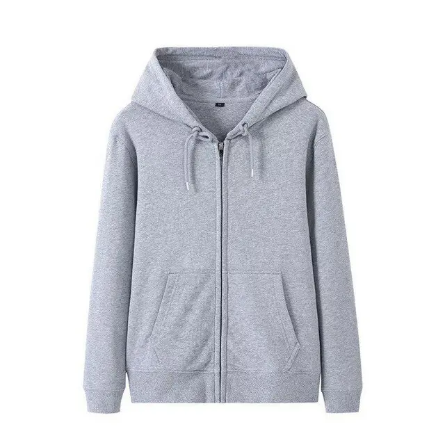 Plain Hoodie Jacket With Zipper/Unisex 10 Colors