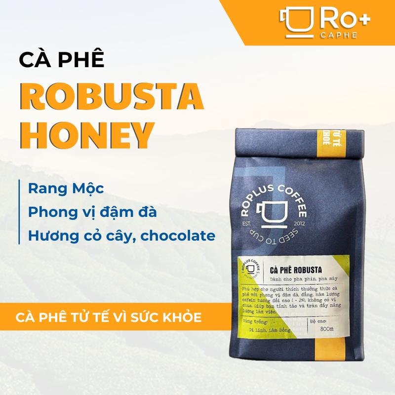 Cà Phê Robusta Honey Roplus Coffee Nguyên Chất Pha Phin, Pha Máy, Moka Pot Vị Đắng Thanh Đậm Cafe ca phe nguyen chat 250g/500g/1kg cafe  vợt cà  phê cà  phê coffee cafê  đá cà  phê cà  phê