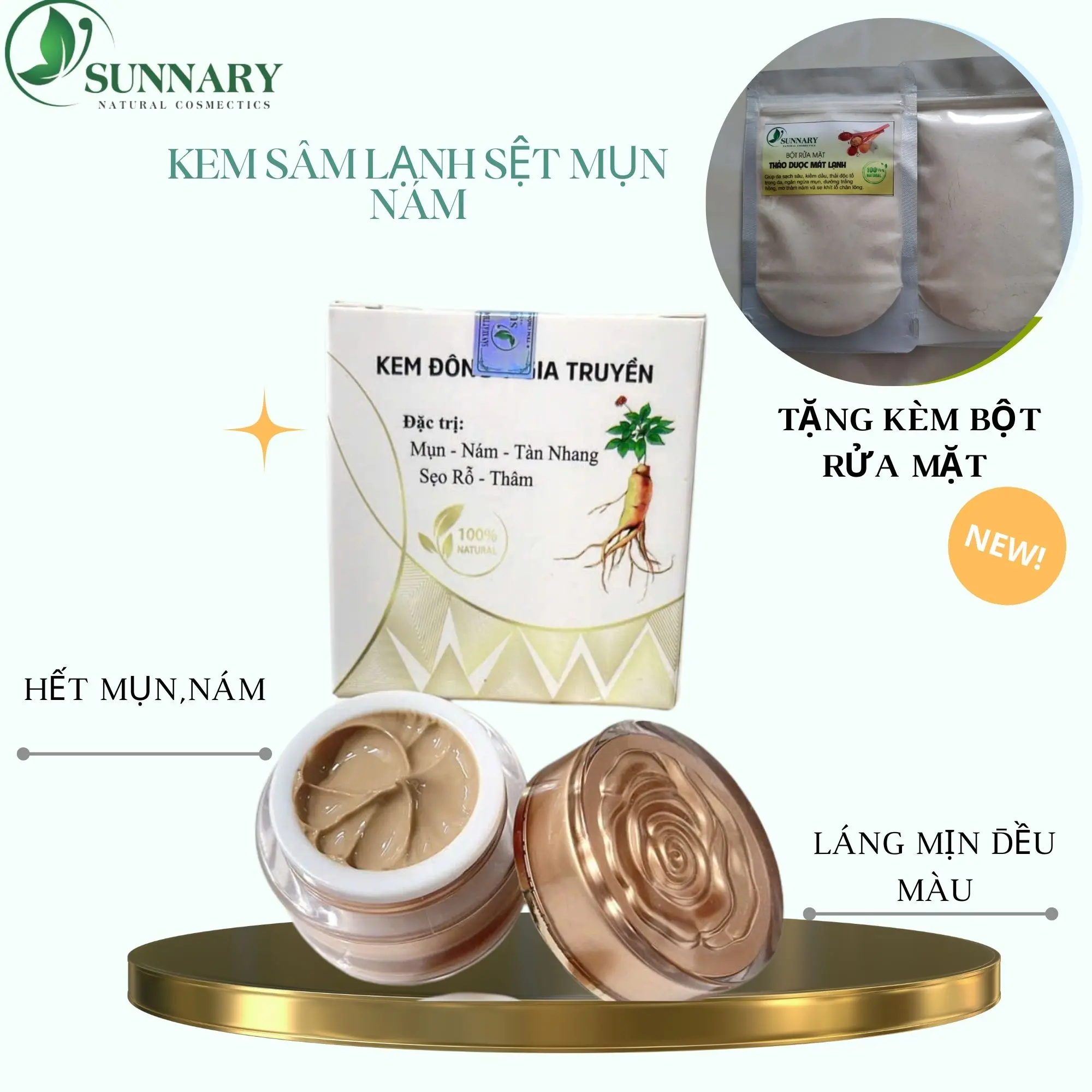 (Tặng bột rửa mặt) KEM cao sâm lạnh cốt sâm tươi bong mạnh peel mụn thâm nám trắng sáng bong mạnh 10gr Skincare Chăm Sóc Da Làm Đẹp Da Nữ