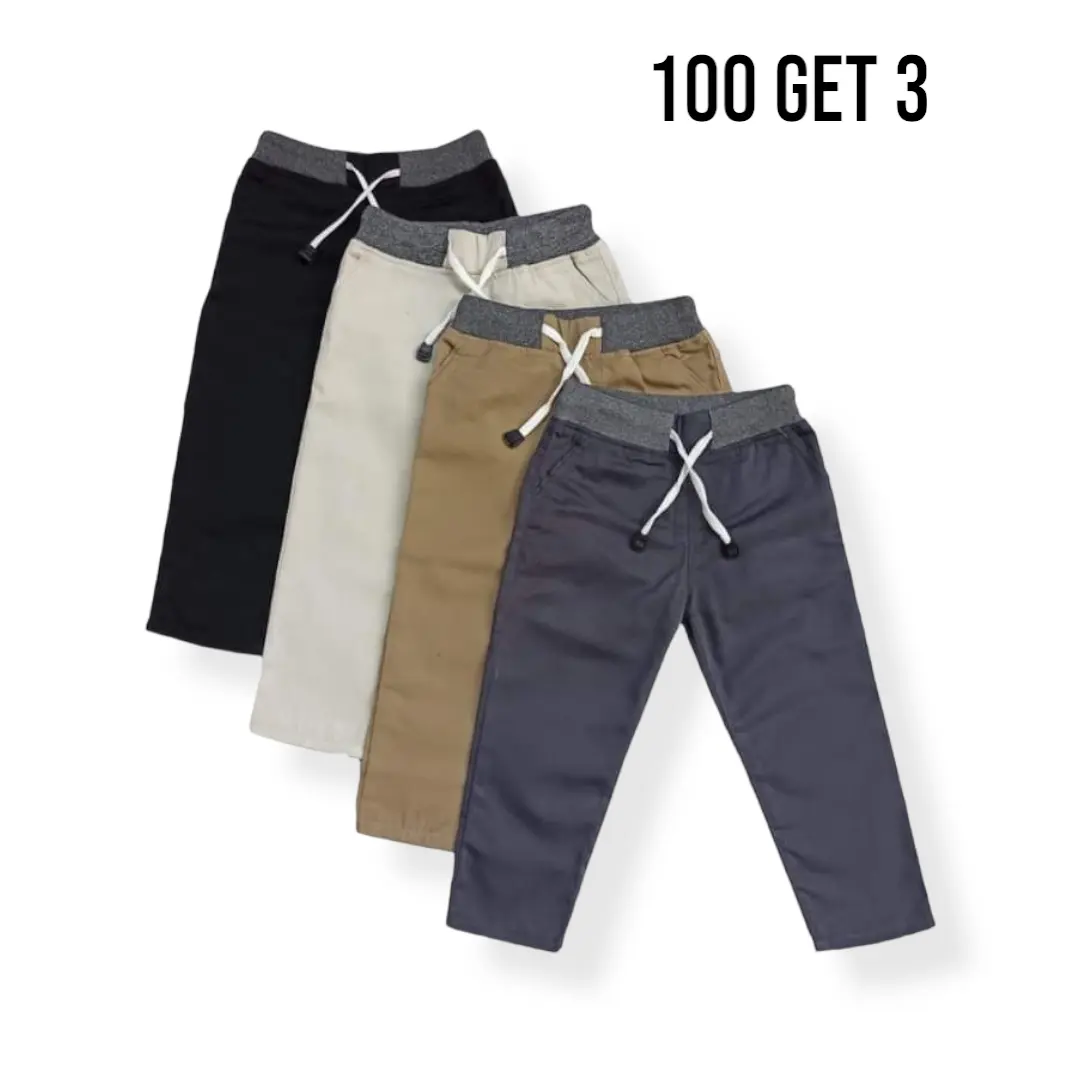 chinos panjang 100 ribu dapat 3 celana panjang anak laki laki chino pinggang karet rib Fashion