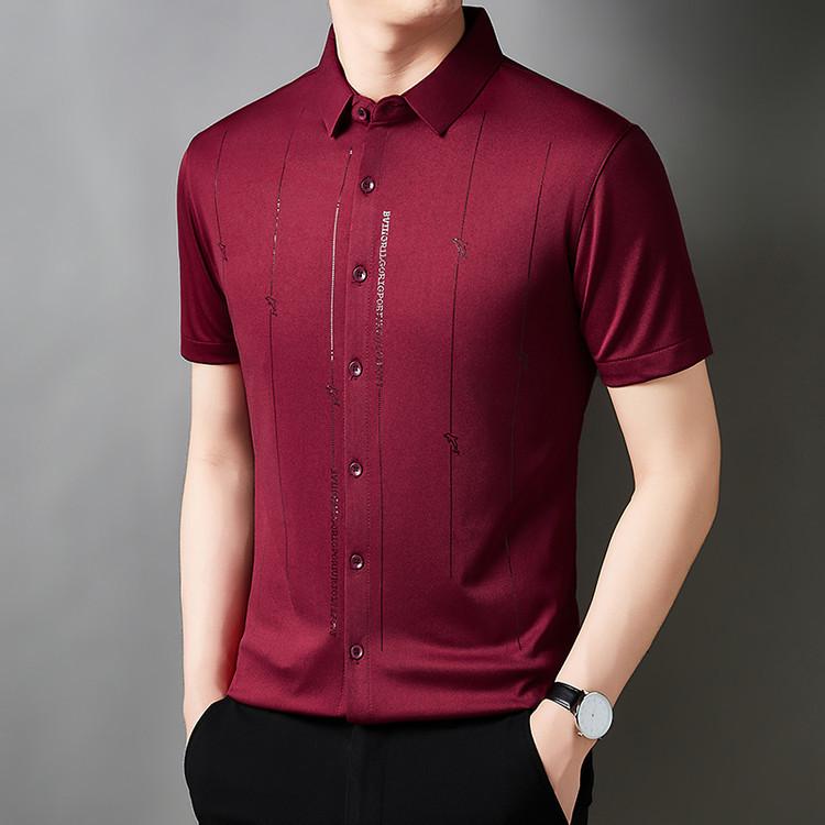 Product Introduction of Men's Casual Polo Shirt Short Sleeve Breathable Easy Versatile Striped Design 16