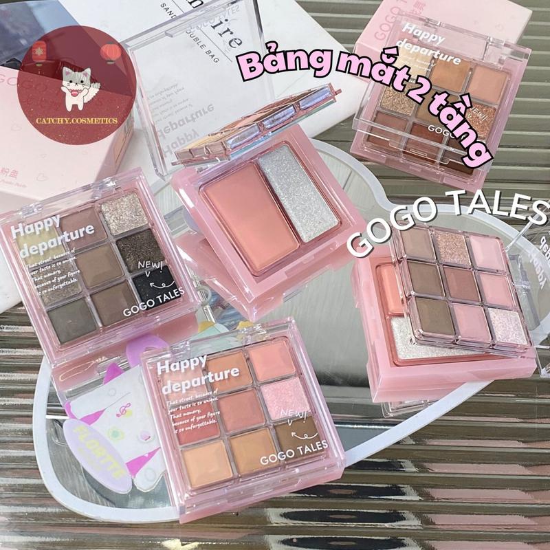 GOGO TALES Bảng Phấn Mắt 2 Tầng GOGO TALES 9 Ô Kèm Má Hồng & Highlight Glaze Light Dream GT663
