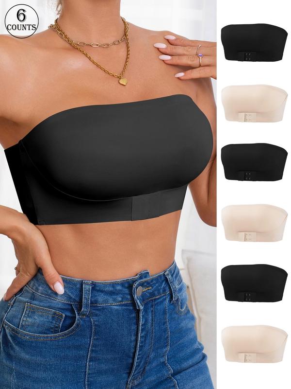 Women's Solid Color Wireless Strapless Bra, Breathable Comfortable Bra, Women's Lingerie for Daily Wear 3
