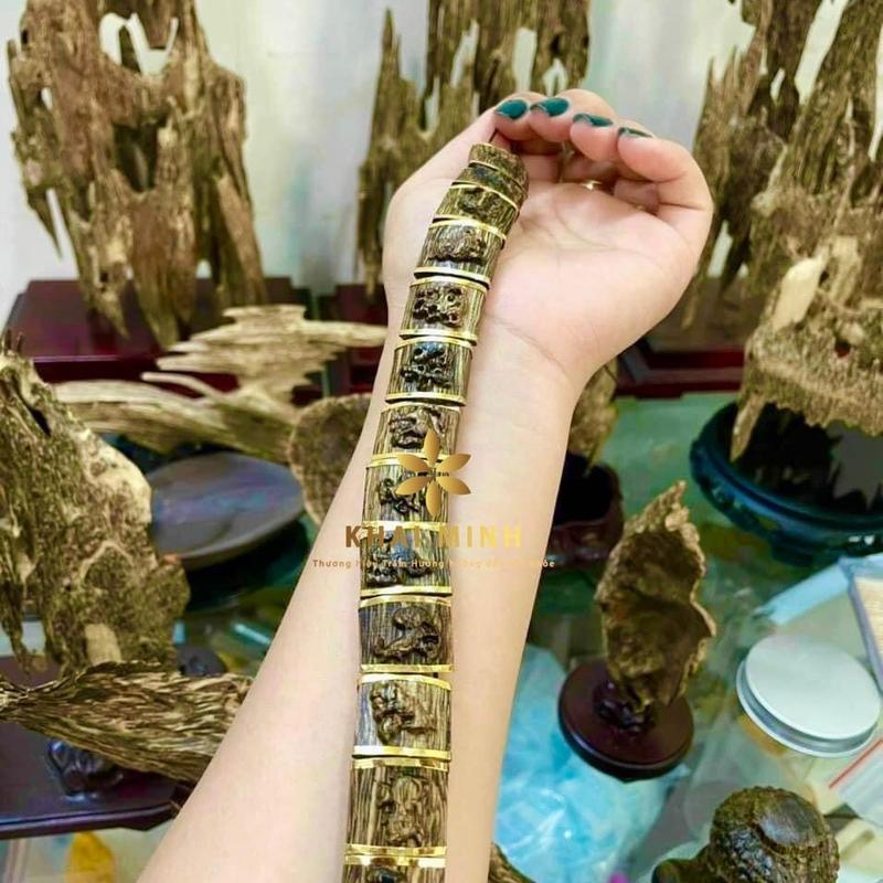 [Cao Cấp] Lách Tay Trầm Hương Sánh Chìm 12 Con Giáp Lên 8k Sang Trọng - Trầm Hương Quảng Nam - Hàng thơm đậm, chất lượng, đẹp. Đổi trả miễn phí. 3