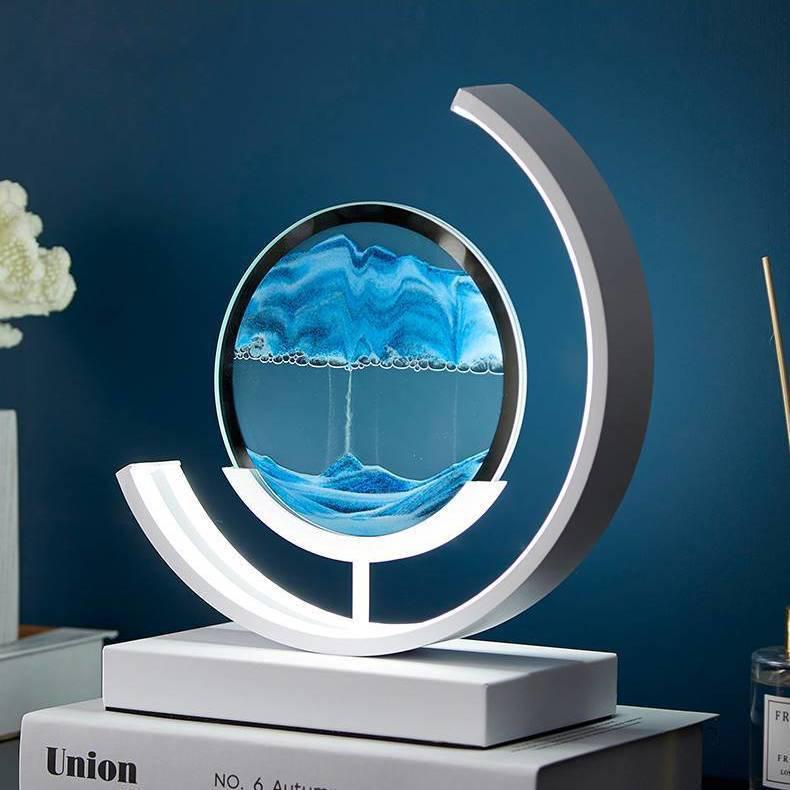 TRANH CÁT CHẢY CHUYỂN ĐỘNG 3D HÌNH BÁN NGUYỆT KẾT HỢP ĐÈN LED - DECOR TRANG TRÍ SÁNG TẠO ĐỘC ĐÁO - QUÀ TẶNG CAO CẤP Decor Phòng Trang Trí Nhà Phòng Khách