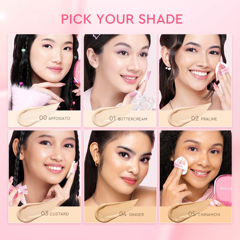【Hot】Glad2Glow Perfect cover cushion dengan kandungan skincare mencegah kekusaman dan kulit kering sepanjang hari G2G Concealer Foundation Wajah Extract Mencerahkan Lasting Compact 2