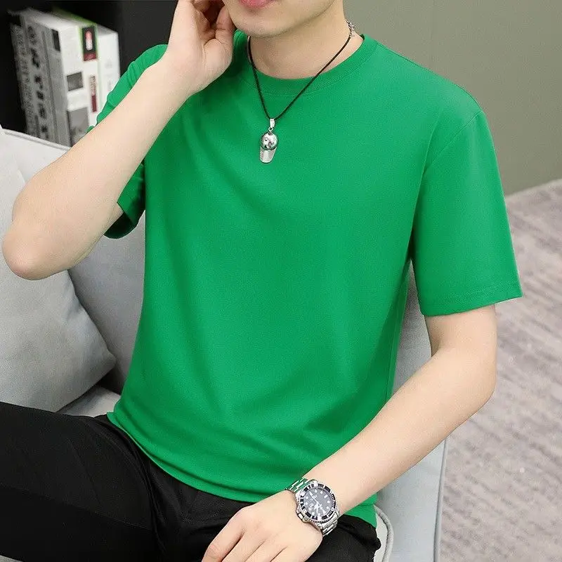 Men’s Soft & Comfortable Cotton Short Sleeve Solid T-Shirt, Ribbed Crewneck, Comfort Colors, Size Small - 5X Large, Summer Casual Beach Party Plain Tee Shirt for Teens, Adults