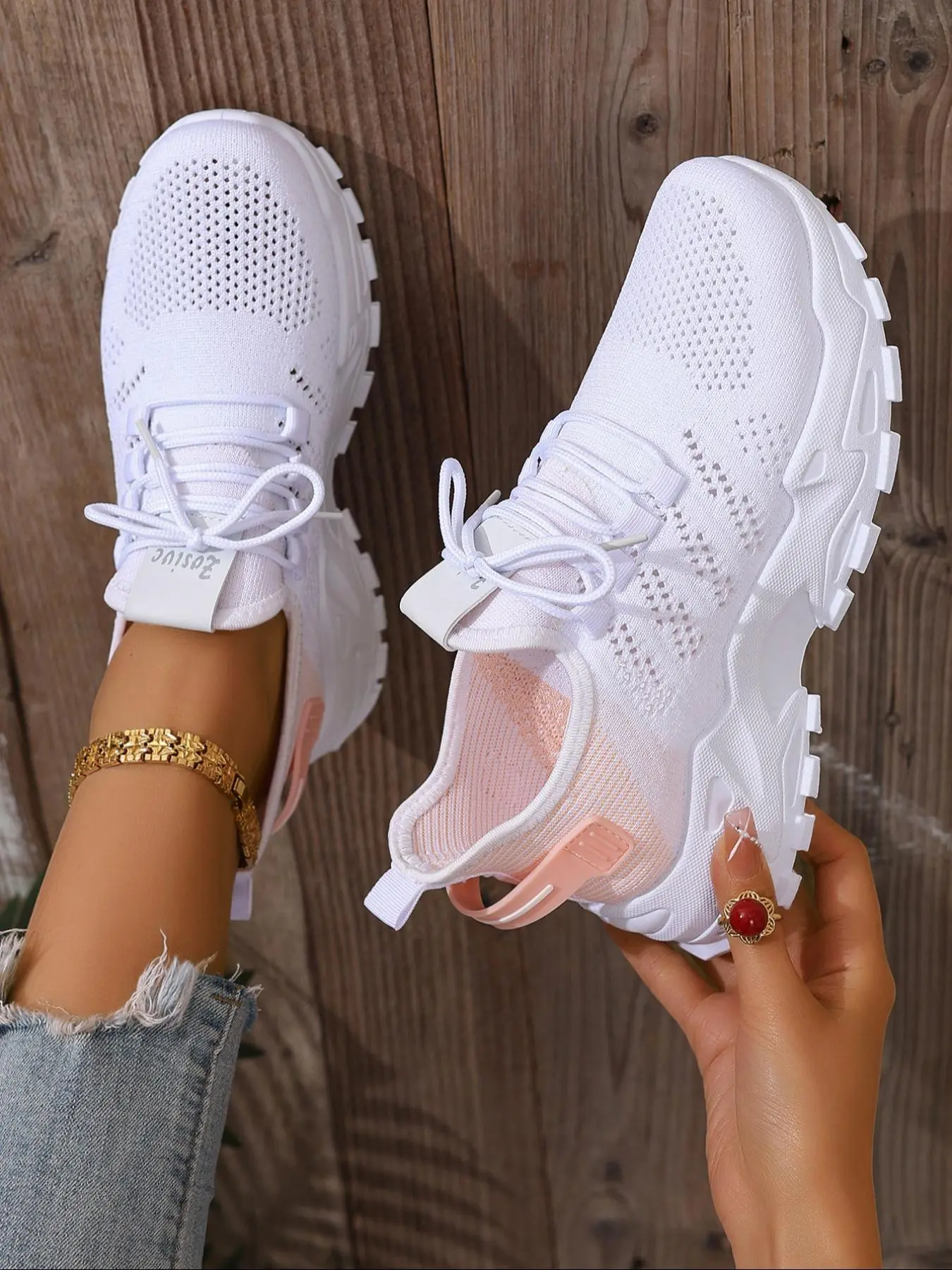 Women's Fashionable Lace Up Low Top Workout Sneakers, Casual Comfortable Breathable Sports Running Shoes, All-match Basic Workout Sneakers for Daily Wear, Jogging Shoes, Athletic Shoes
