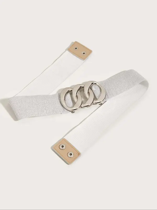 Women's Elegant Fashion Decorative Wide Belt,  Ring Buckle Elastic Waistband for Party and Daily Use, Casual Versatile Clothes Accessories for Women & Girls 7