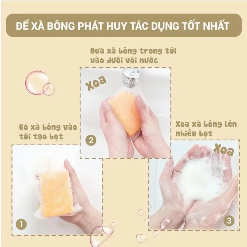 100 Túi Lưới Tạo Bọt Đựng Xà Phòng Mềm Mại Dày Dặn Tẩy Tế Bào Chết Size To 9.5cm*15cm Nhiều Màu Sắc SỈ TOÀN QUỐC (không phải loại size nhỏ, xơ thô cứng) 7