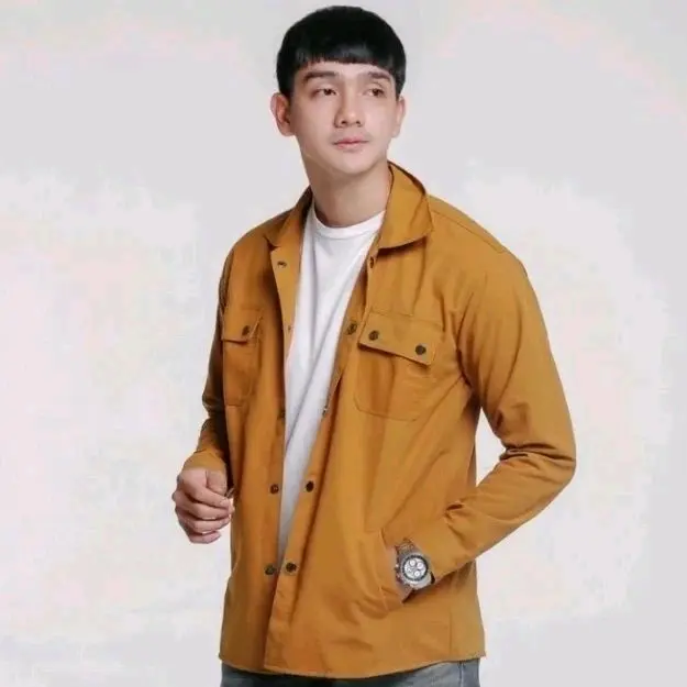 Trucker Jaket Pria Keren Canvas Size S - 3XL Semi Parka Kancing Lembut Hitam Panjang Casual Formal Distro Blazer Army 2