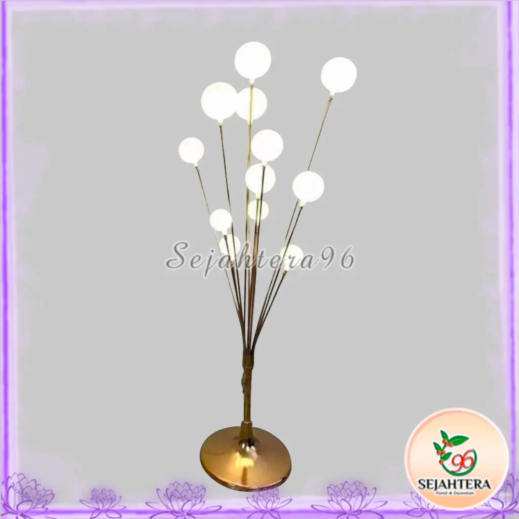 Lampu Standing Bola Cabang 11 Hiasan Dekorasi Event Wedding Mewah Pelaminan Dan Home Dekor
