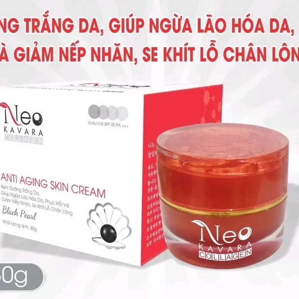 Kem Neo Kavara Collagen dưỡng trắng da, ngừa lão hóa, phục hồi, giảm nếp nhăn, se khít lỗ chân lông 30g
