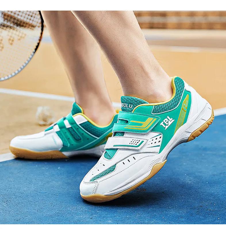 Product Introduction of New Breathable Badminton Shoes Men Comfortable Badminton Wears Velcro Tennis Sneakers Light Volleyball Shoes Size 36-45 33