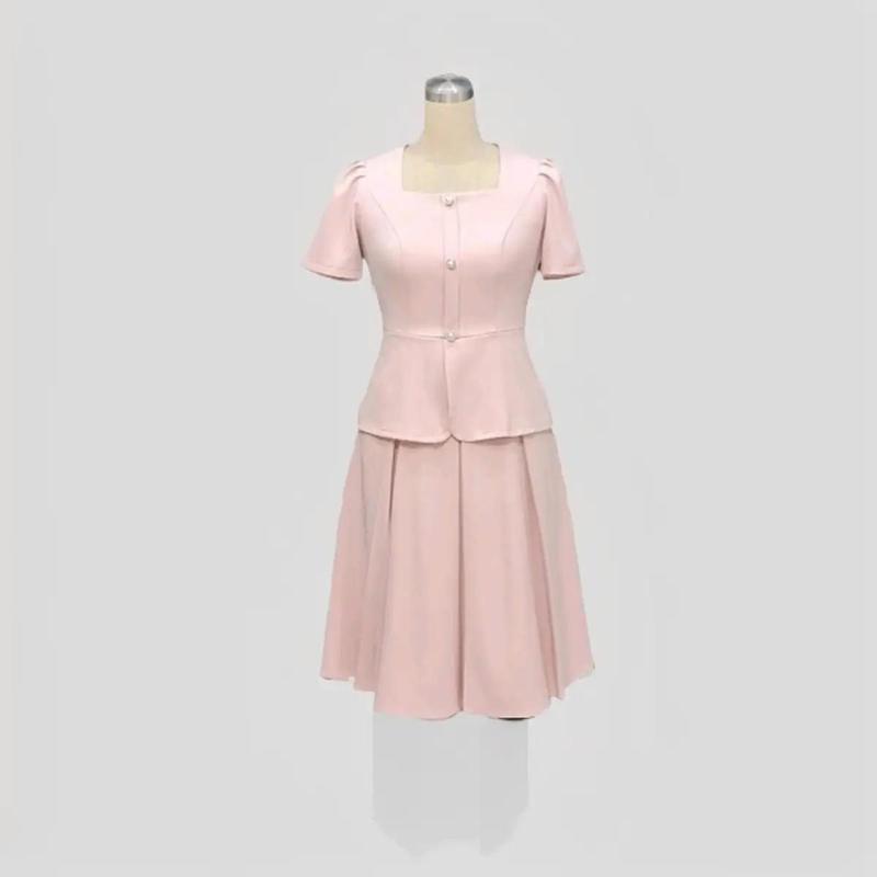 Set váy thiết kế nhà may hậu yến v90 ba màu chát chéo thái co giãn ít nhăn nhau mặc mát