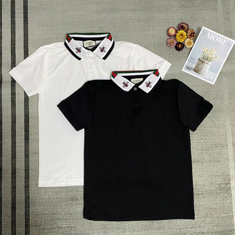 Áo thun nam áo Polo trơn nút mạ vàng & nút thường,cổ bẻ dệt viền & ong,chất cotton co giãn thoải mái mẫu mới giá rẻ Menswear Shirt Ngắn Tay Có Cổ