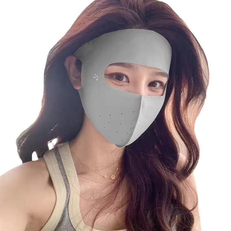 Product Introduction of 1pc Summer Ice Silk Sunscreen Mask Full Face Sun Protection Mask Forehead Facial Gini Thin Section Breathable Anti Ultraviolet Mask 27
