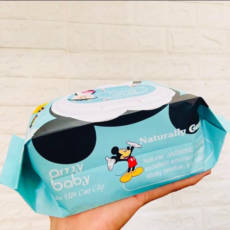  Khăn ướt khổng lồ 185 650G AMYBABY kháng khuẩn an toàn cho bé  Nặng 650gam  