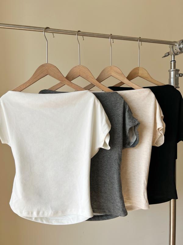 Áo Thun Lệch Vai Xếp Ly, Áo Kiểu  Sườn Nhún Eo Điệu Đà, Áo Phông Form Vừa Chất Vải Co Dãn Mềm Mịn Miho House | BigBuy360 - bigbuy360.vn