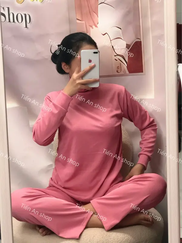Bộ Tăm cổ tròn quần xuông ,chất mềm mát co dãn thoái mái Nữ Women Top Áo set 6