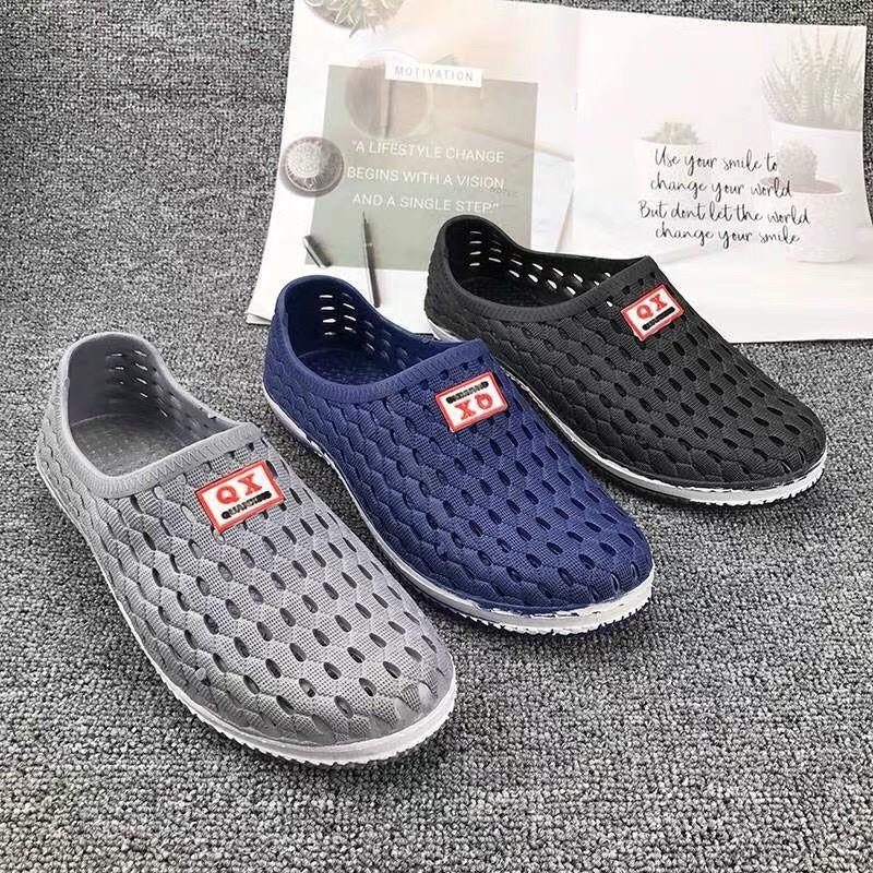 Giày nhựa dẻo Lỗ tổ ong đi mưa bít mũi nam nữ - Giày nhựa lỗ lao động siêu êm siêu bền - GL006 2