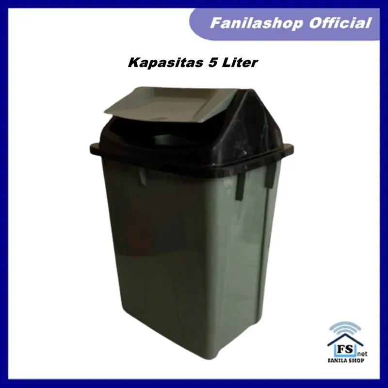 Tempat Sampah Portable Model Persegi Ukuran Medium 5 Liter Plastik Abu Mobil Tong 1
