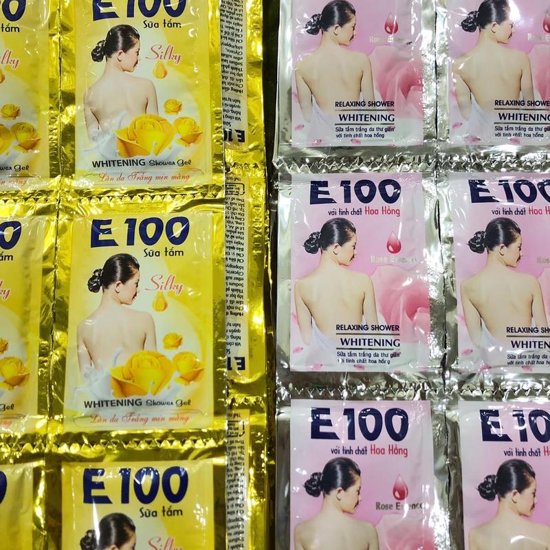 25 dây Sữa tắm E100 (300 gói ) có mùi hương ngọt ngào dễ chịu .