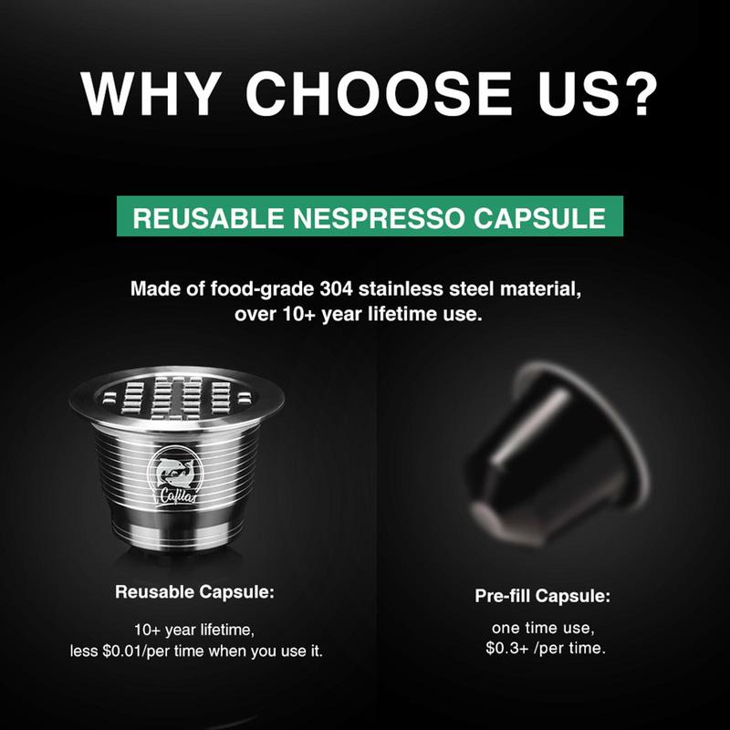 Product Introduction of Nespresso Stainless Steel Refillable Coffee Capsule Coffee Filter Coffee Pod New With Spoon 38