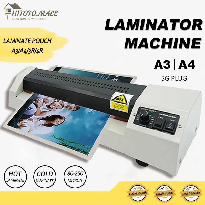A3/A4 Laminating Machine HOT/COLD/REVERSE 220v Heavy Duty Laminator machine package set home office picture painting for every size laminator machine sale
