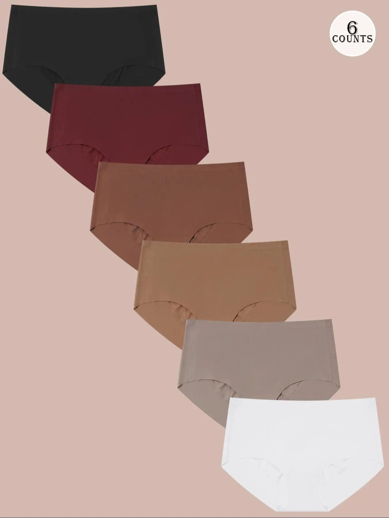 Women's Solid Color High Waist Briefs, Soft Comfy Breathable Seamless Knicker for Daily Wear, Underwear for All Seasons
