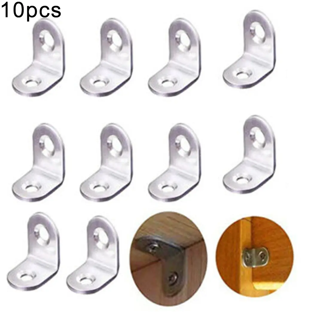Giá Đỡ Góc, Bộ Mới, Góc Phải, Chống Gỉ, Kệ Sửa Chữa Khớp, Thép Không Gỉ Màu Bạc 10 Cái, Nẹp 90 Độ